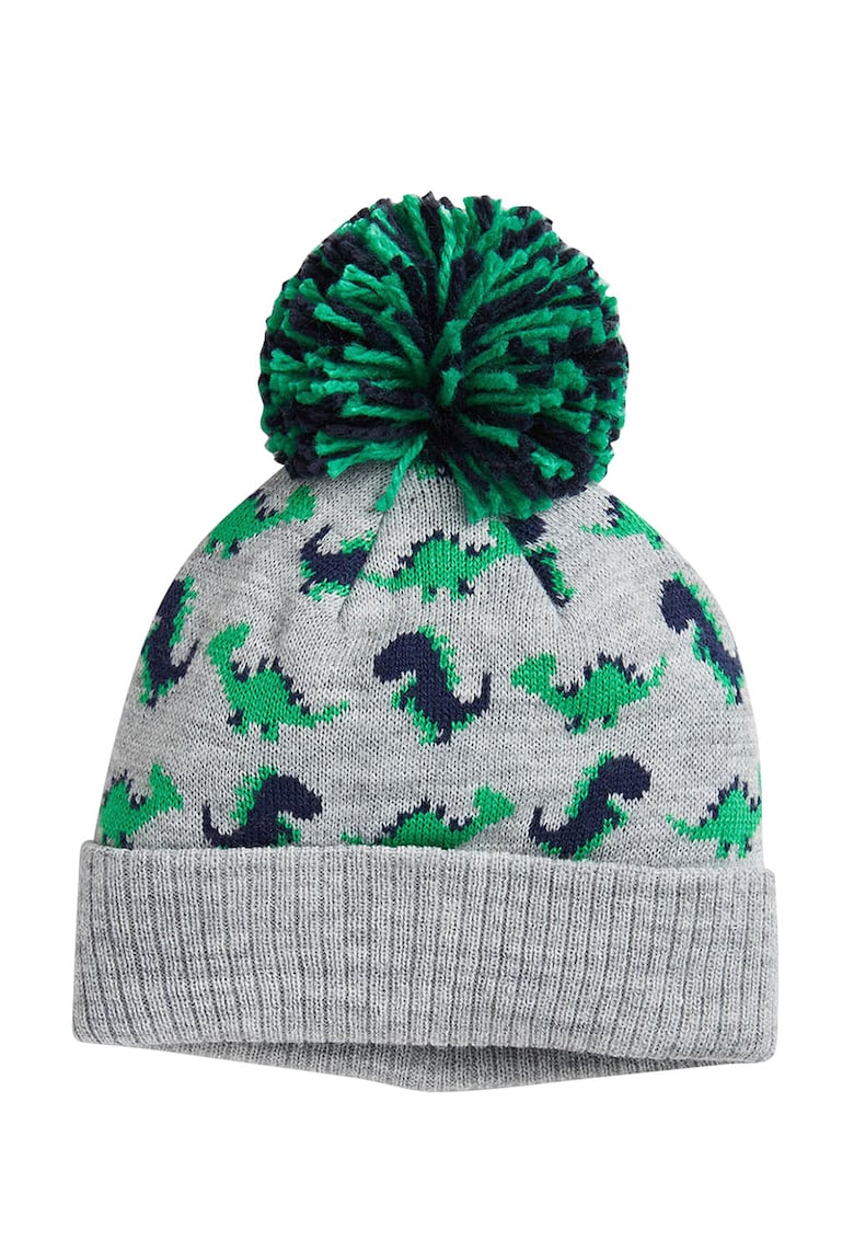 Caciula cu imprimeu cu dinozaur si cu ciucure Caciula cu imprimeu cu dinozaur si cu ciucure