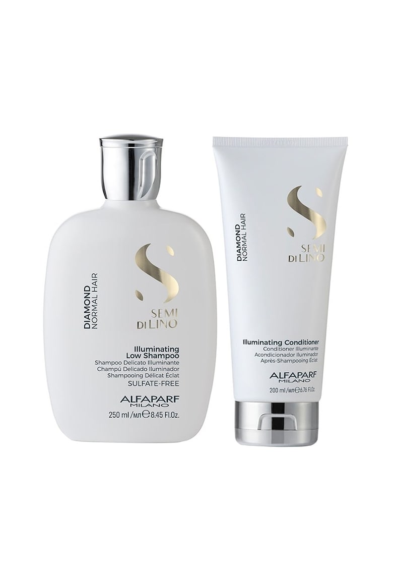 Set Alfaparf Semi Di Lino Diamond Iluminating: 250 ml - Sampon + 200 ml - Balsam