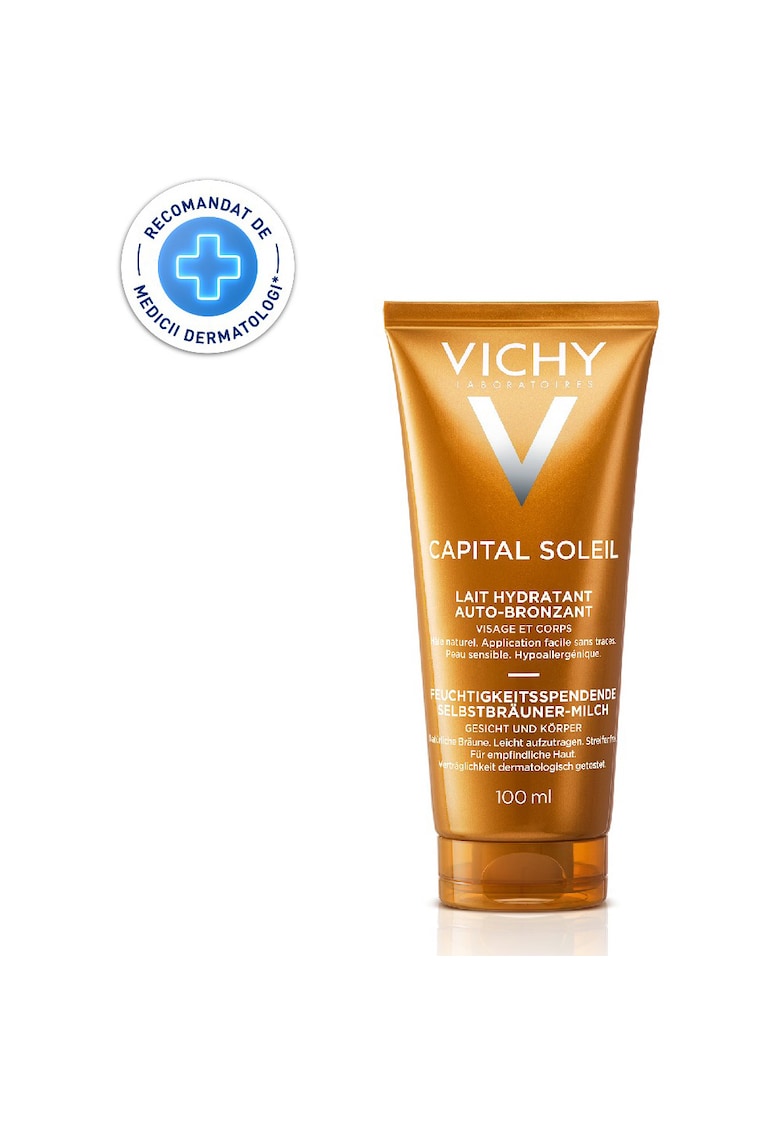 Lapte hidratant autobronzant Capital Soleil pentru fata si corp - 100 ml