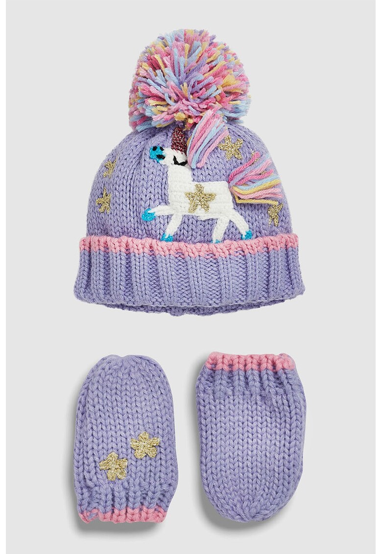 Set de manusi si caciula cu ciucure Set de manusi si caciula cu ciucure