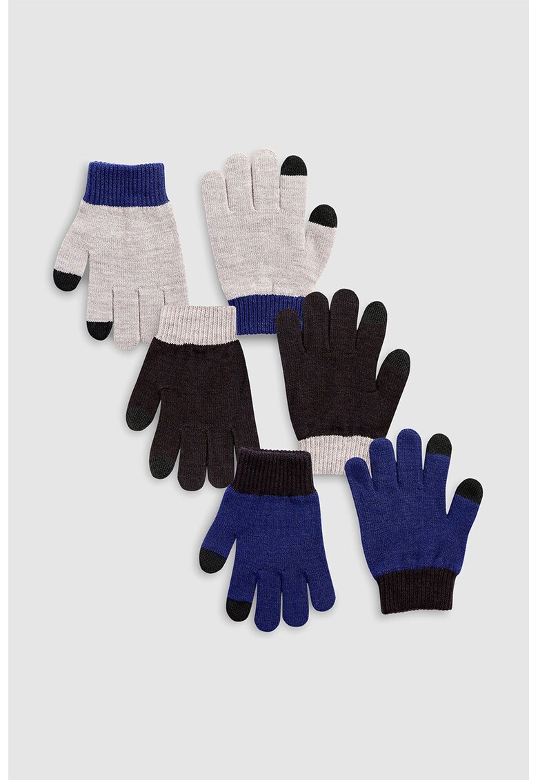 Set de manusi cu model colorblock - 3 perechi Set de manusi cu model colorblock - 3 perechi