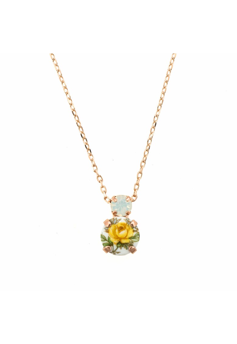 Pandantiv cu lant placat cu Aur roz de 24K - Cristale Swarovski - Yellow Brick Road by Galben