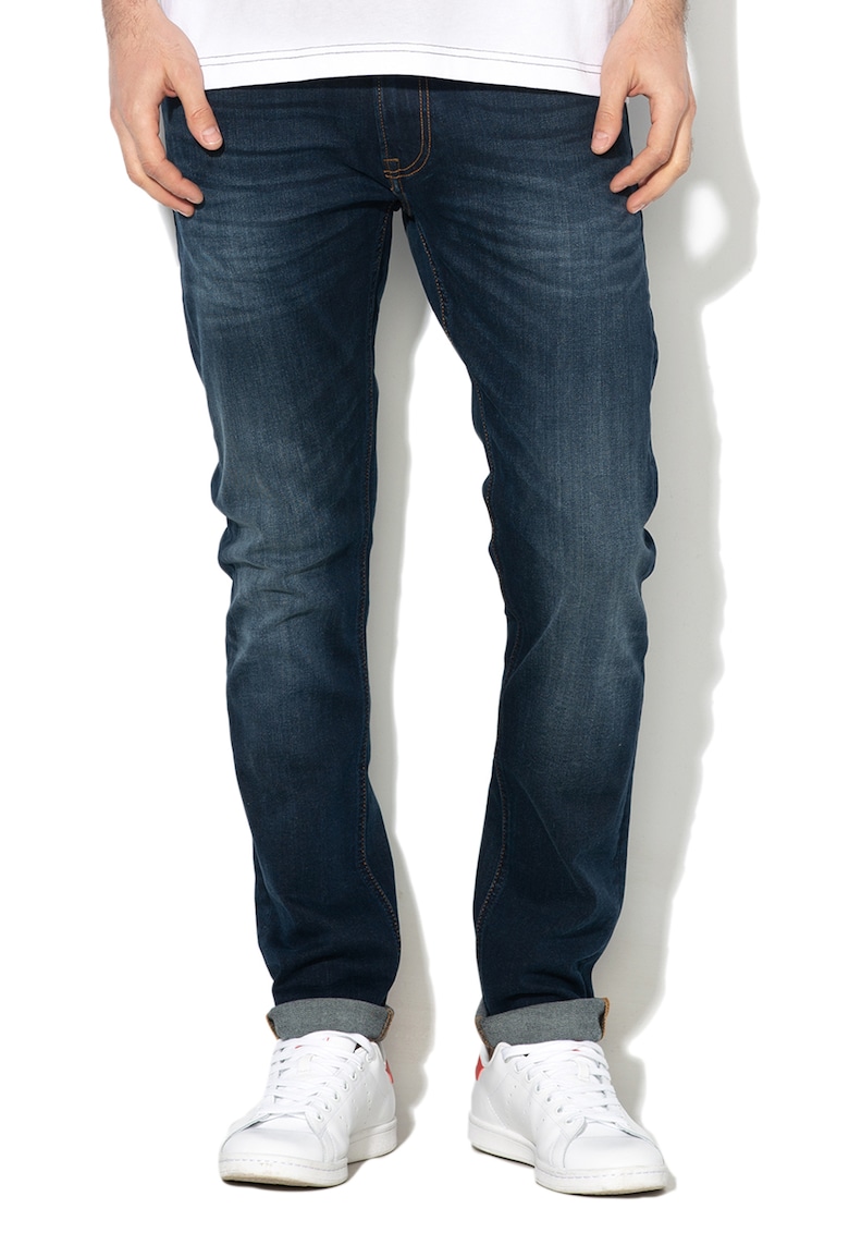 Blugi slim fit cu croiala conica Luke - Bleumarin