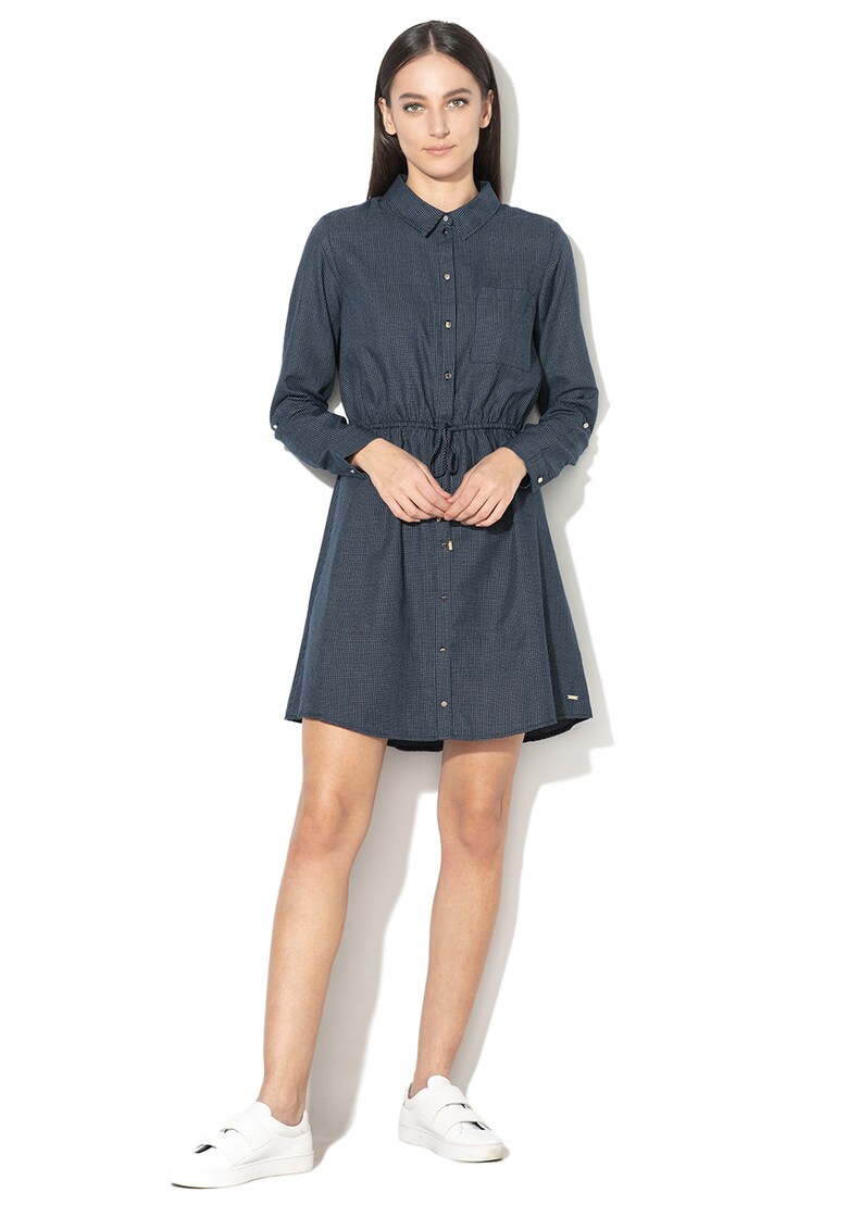 Rochie tip camasa cu snur ajustabil in talie
