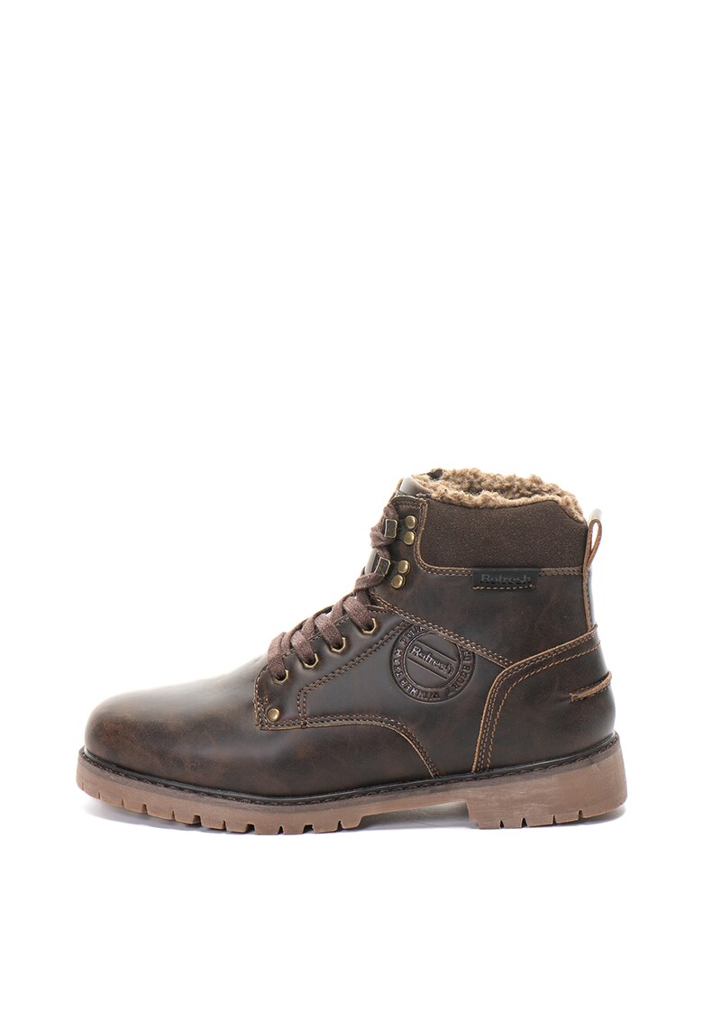 Ghete de piele ecologica cu captuseala de blana shearling sintetica