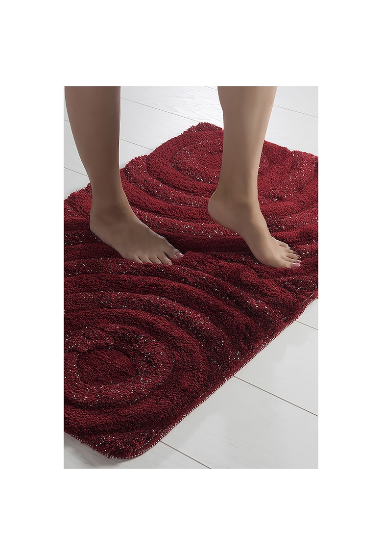 Set 3 covorase de baie Wave - Red -  100% acryl - rosu