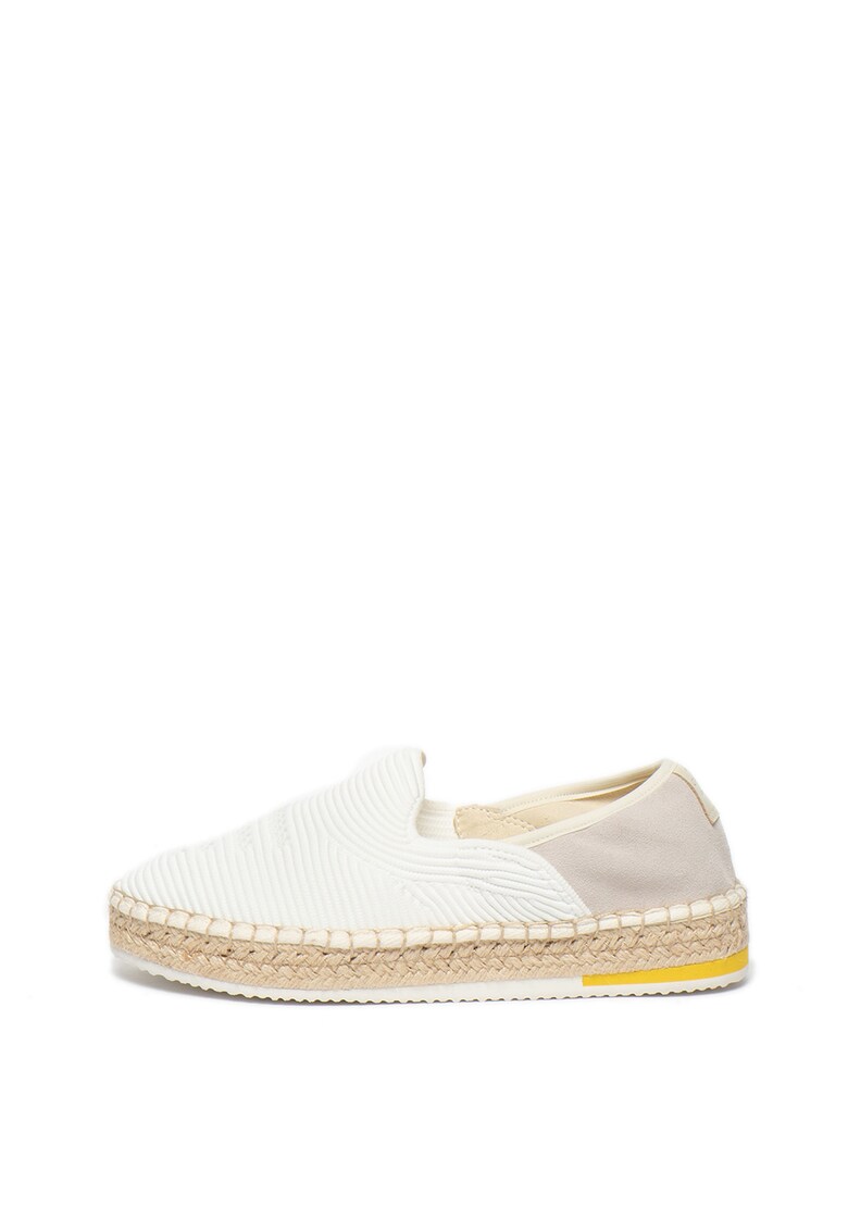 Espadrile slip on tricotate cu detalii de piele intoarsa Carol