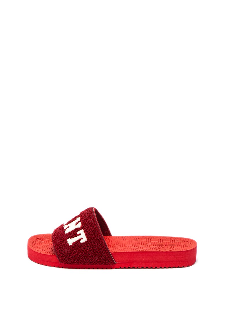 Papuci din material terry cu logo Haley