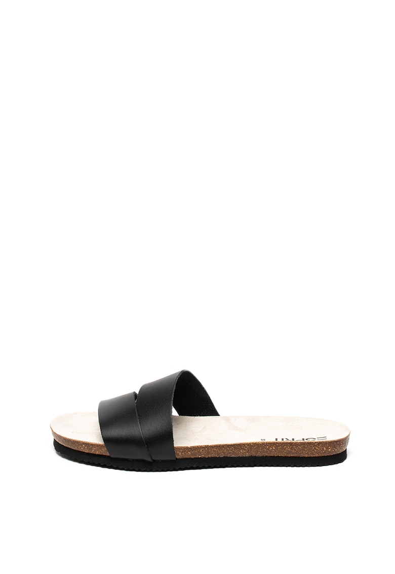 Papuci de piele peliculizata - cu barete multiple