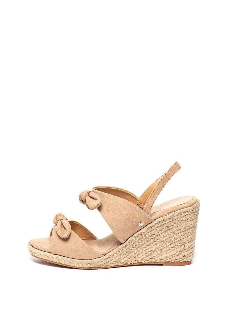 Sandale wedge tip espadrile de piele intoarsa ecologica