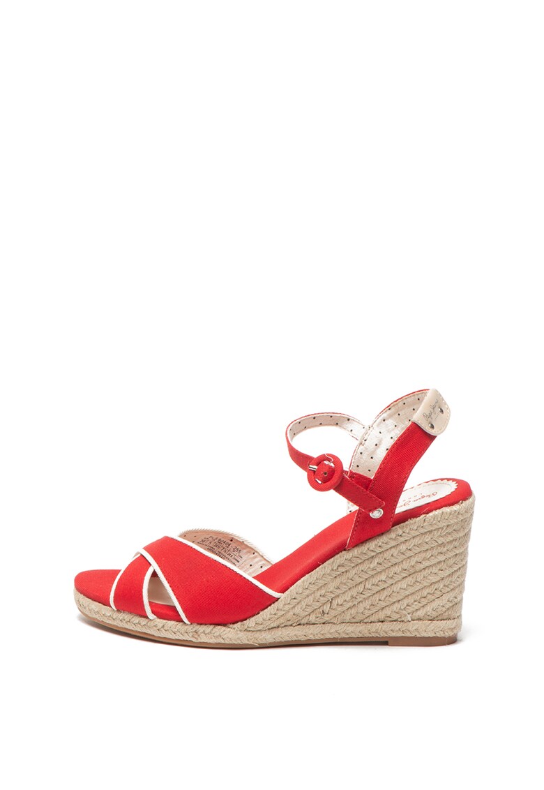 Sandale tip espadrile cu talpa wedge Shark