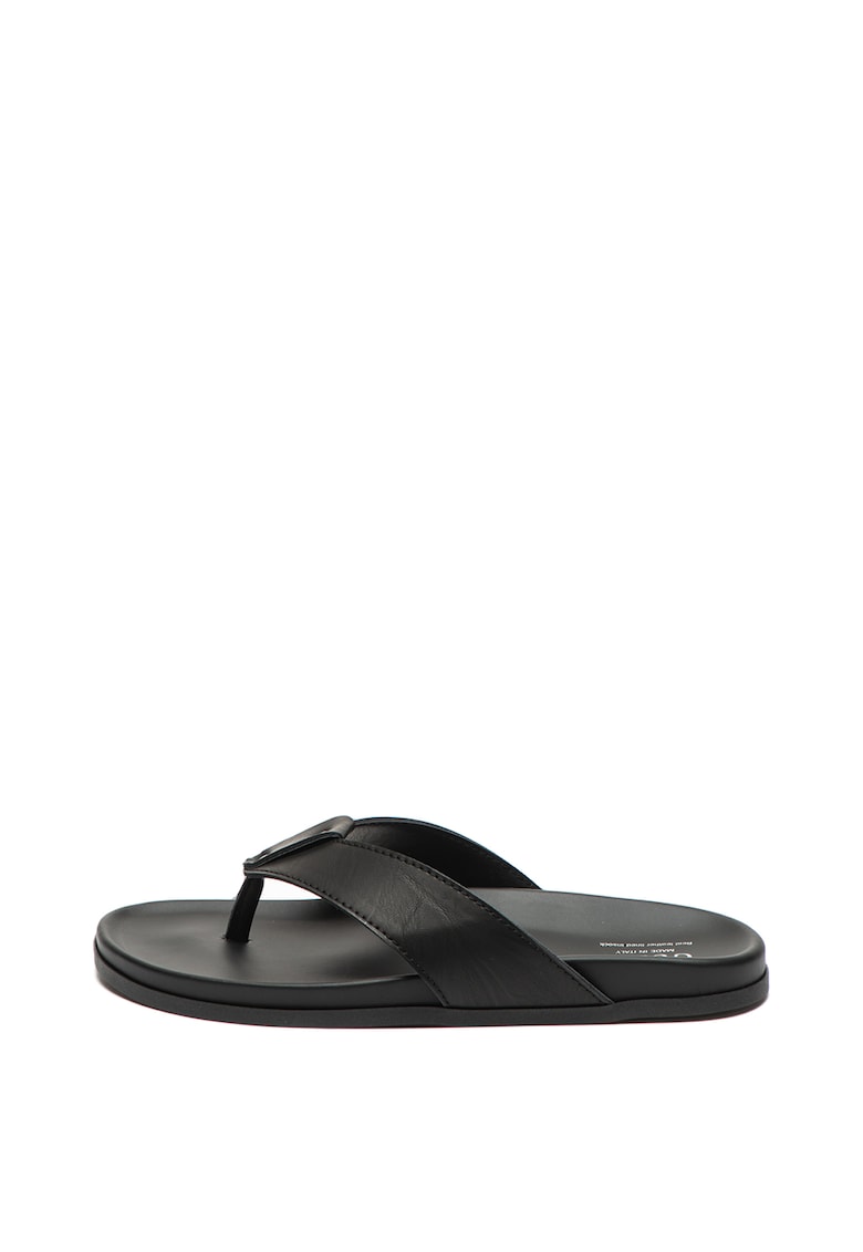 Papuci flip-flop de piele ecologica