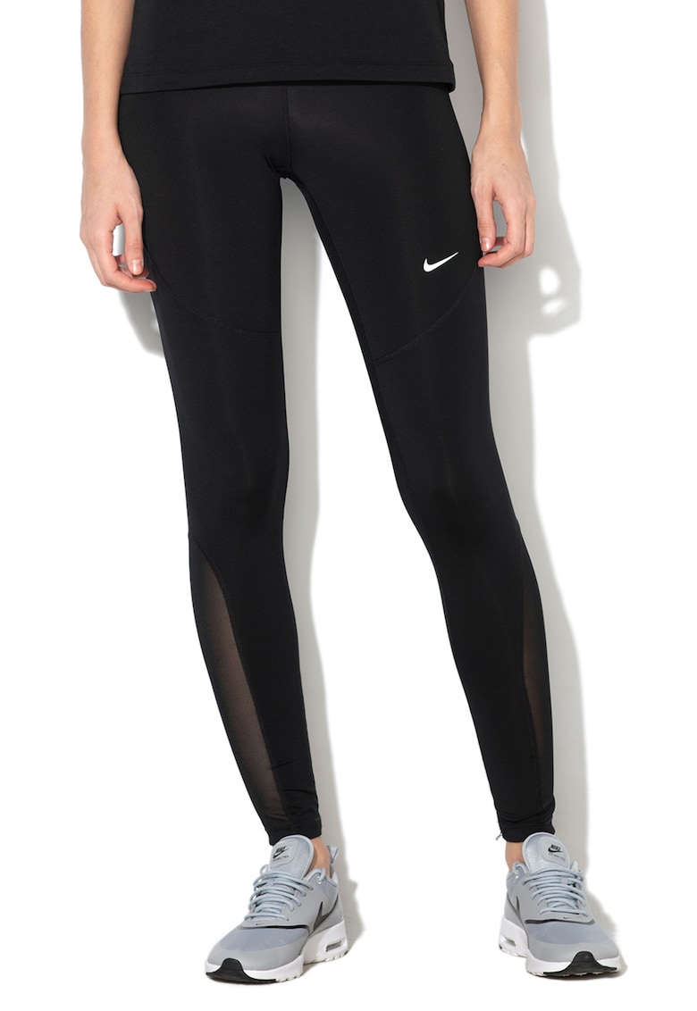 Colanti tight fit cu detalii logo - pentru fitness - Alb/Negru