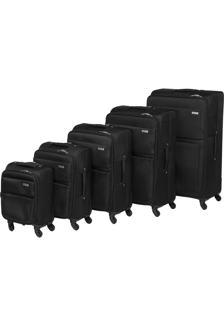 Set trolere textil Genoa - 45 cm+55 cm+65 cm+75 cm+85 cm - negru