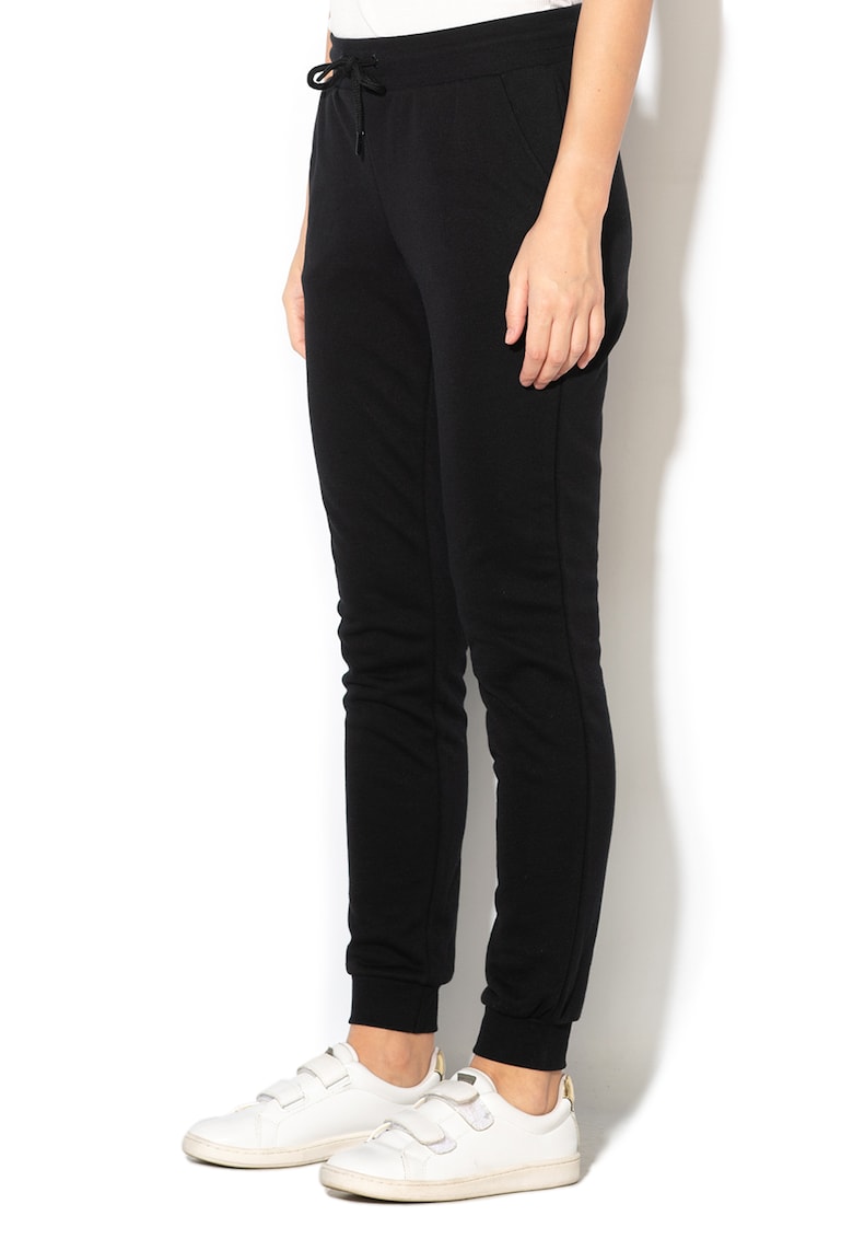 Pantaloni sport cu snur pentru ajustare Elina - Negru