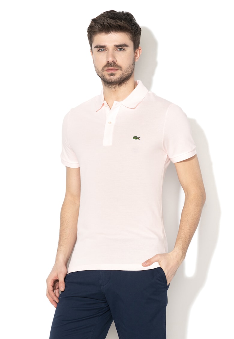 Tricou polo slim fit cu logo