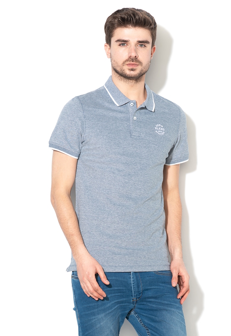 Tricou polo din bumbac cu logo brodat Nate