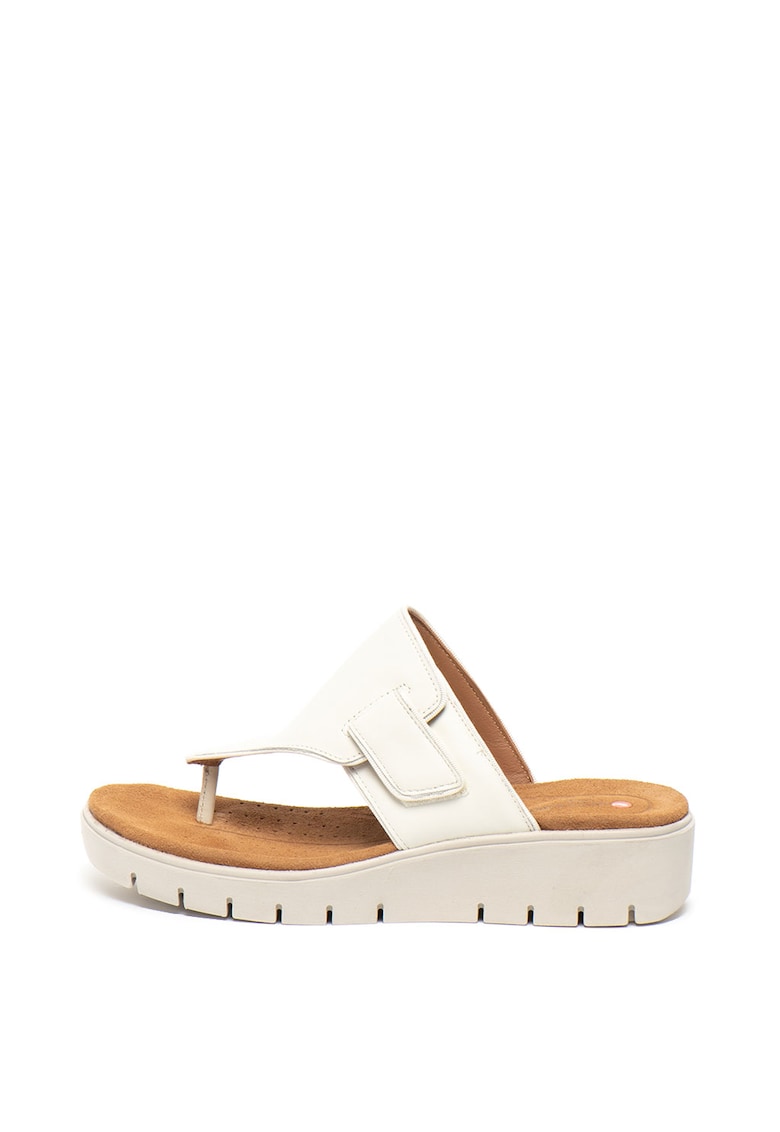 Papuci flip flop wedge - de piele Karely