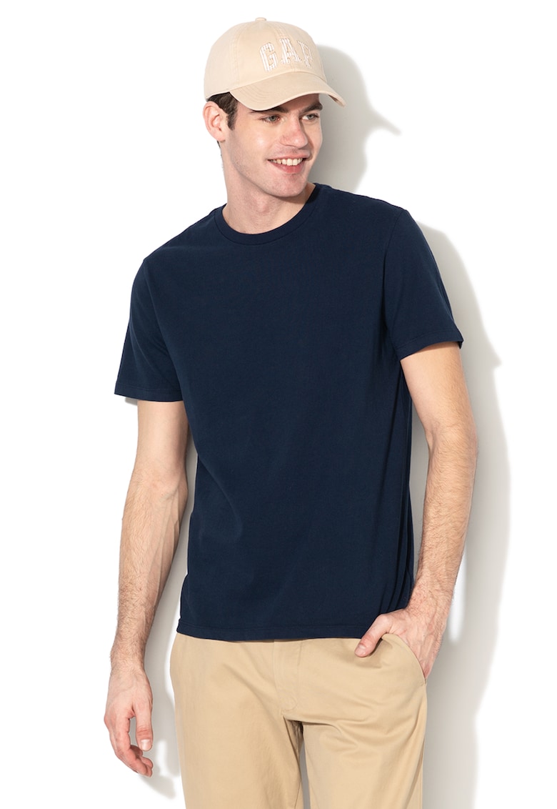 Tricou cu decolteu rotund 000440775 - Bleumarin