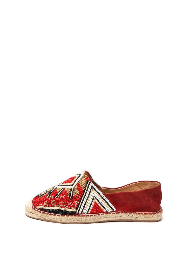 Espadrile de piele intoarsa - cu aplicatii de margele Omahas Two