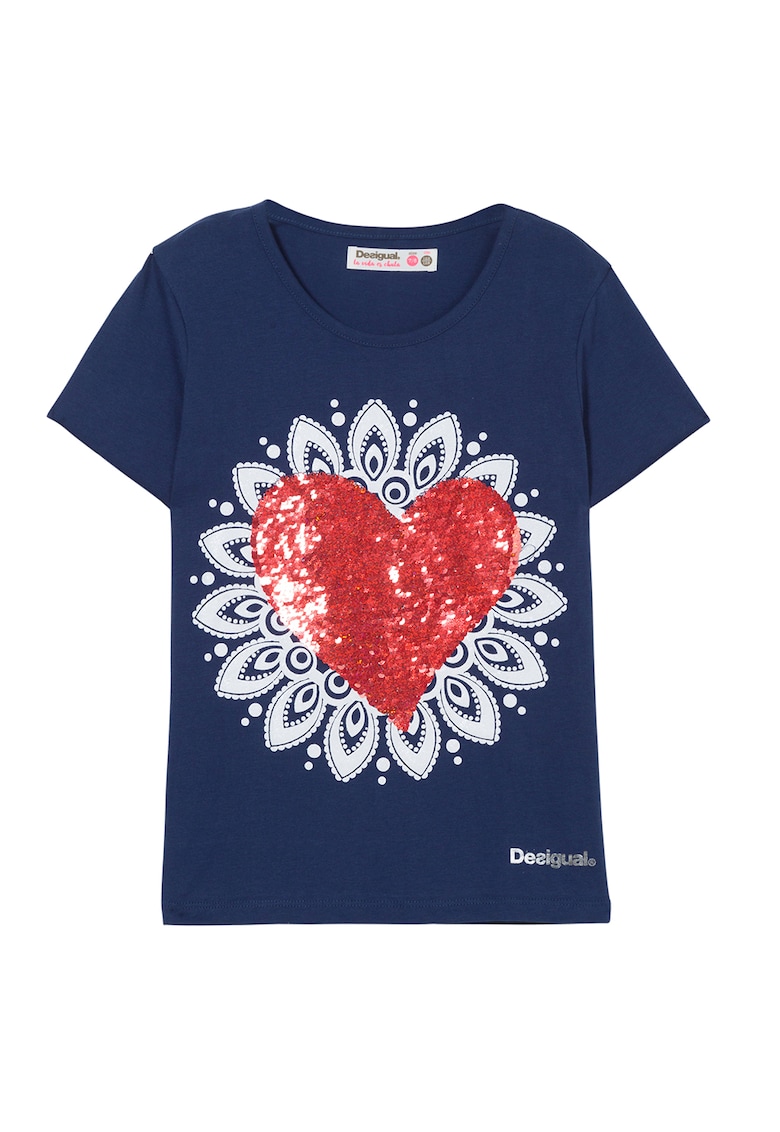 Tricou cu imprimeu grafic - Albastru inchis