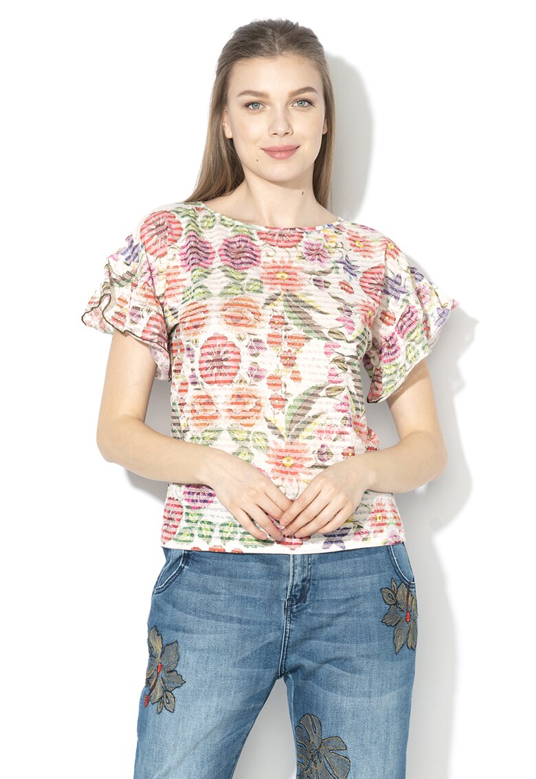 Tricou cu maneci cu volane Karina