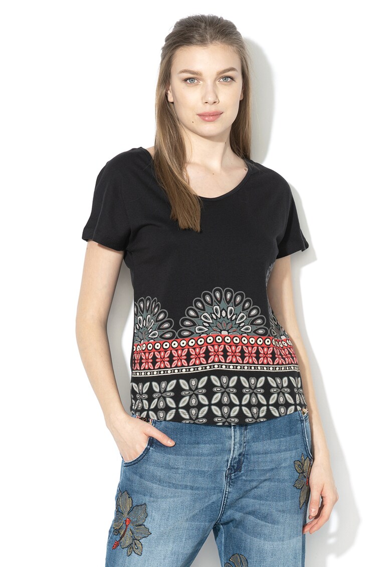 Tricou din amestec de modal cu strasuri Uma