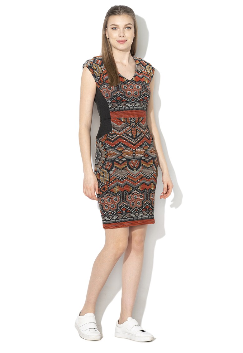 Rochie cambrata cu imprimeu abstract Dunia