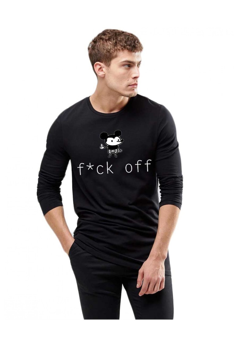 Bluza barbati neagra - f*ck off Mickey Mouse