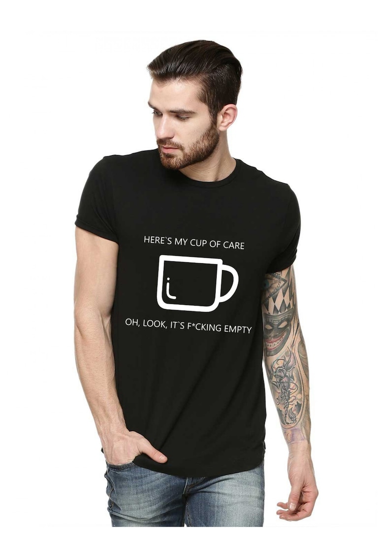 Tricou barbati negru - Cup of care