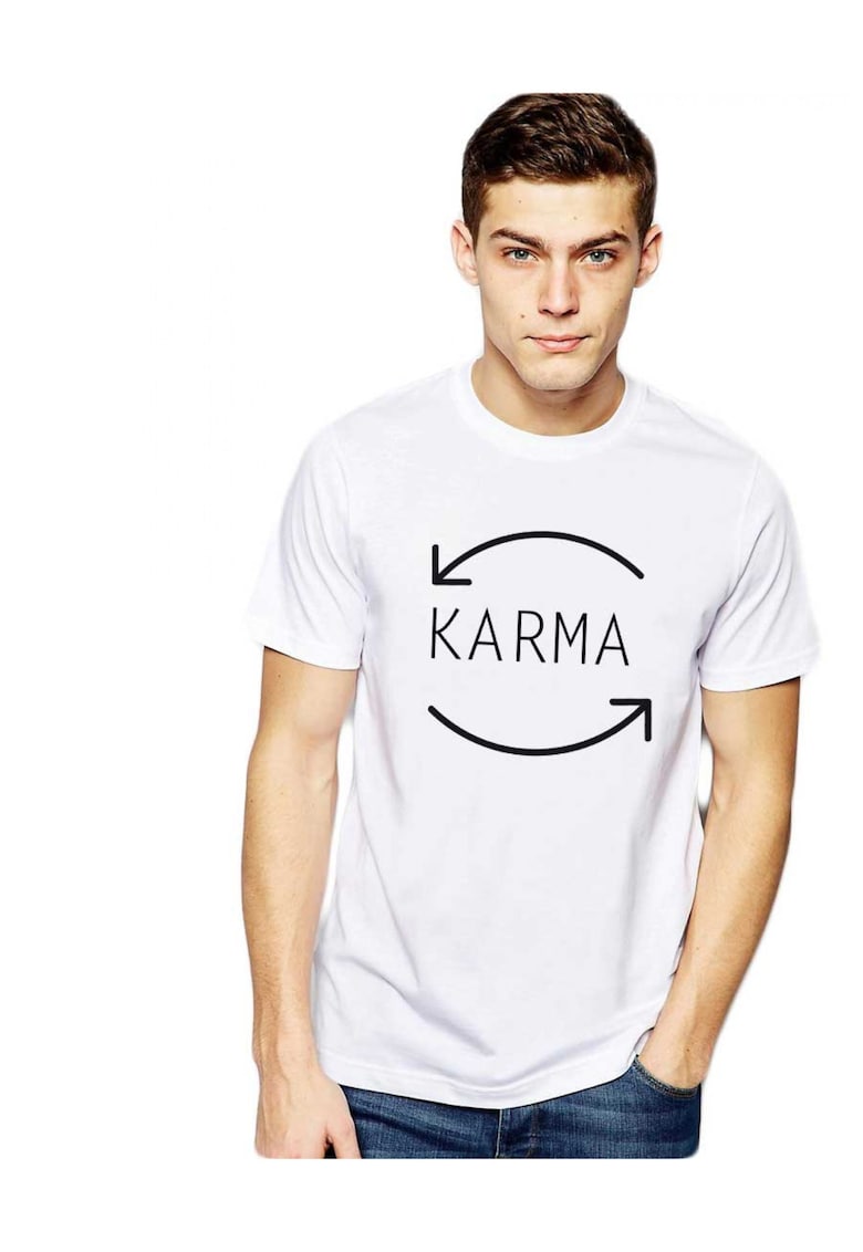 Tricou barbati alb - Karma