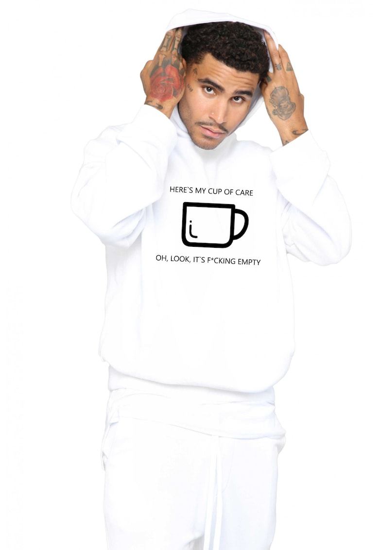 Hanorac Barbati Alb - Cup of care