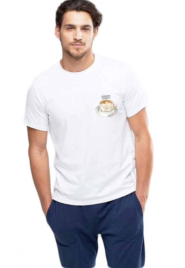 Tricou barbati alb - Espresso Yourself I