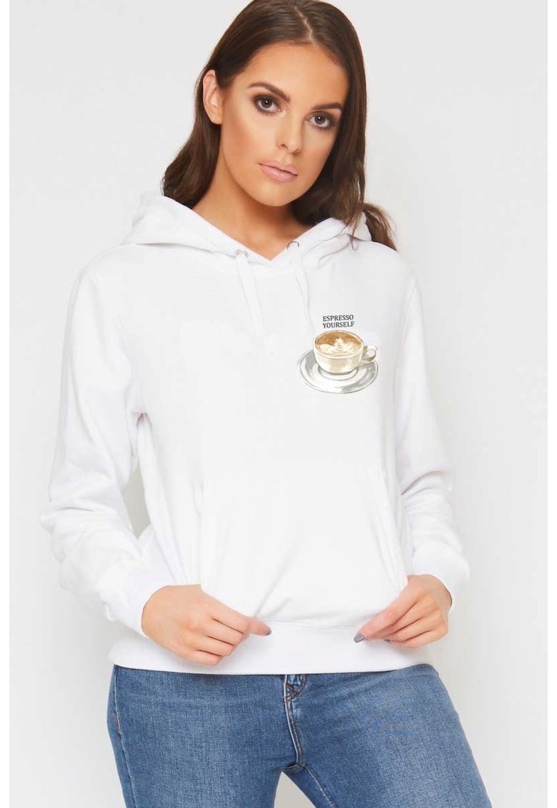 Hanorac dama alb - Espresso Yourself I