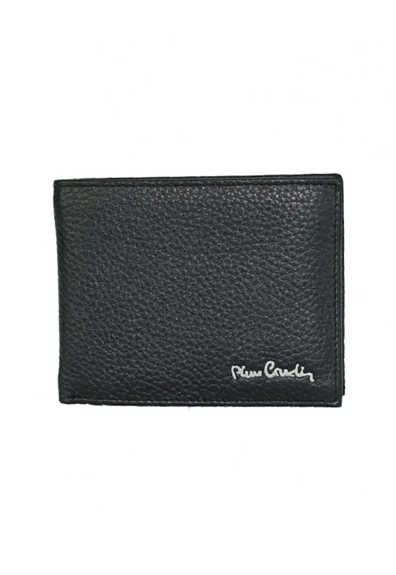 Portofel de piele - pliabil - Negru