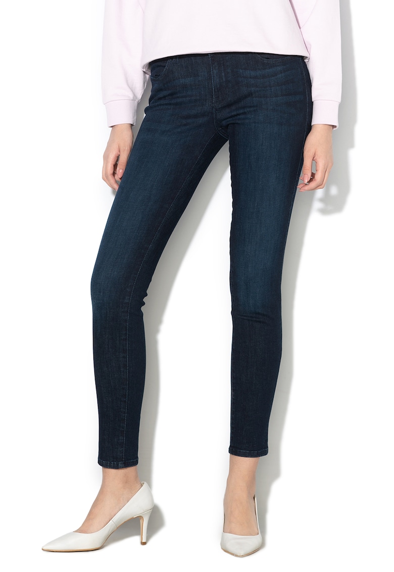 Blugi skinny elastici cu talie inalta