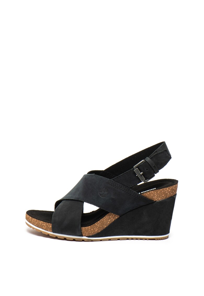 Sandale wedge de piele intoarsa Capri Sunset