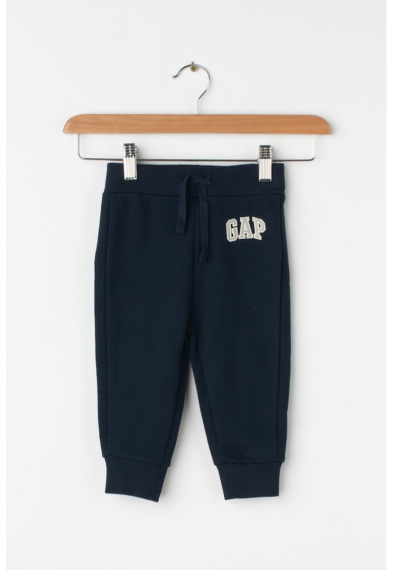 Pantaloni sport cu captuseala de fleece si logo brodat