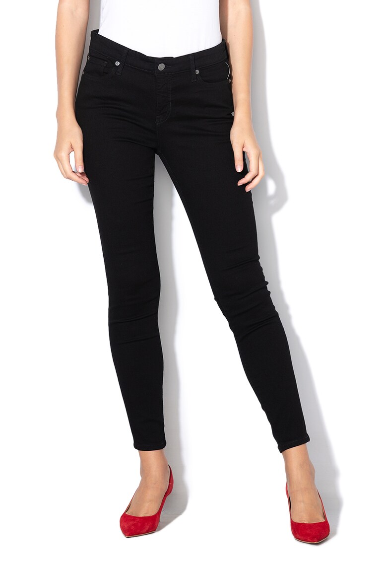 Blugi super skinny cu talie medie