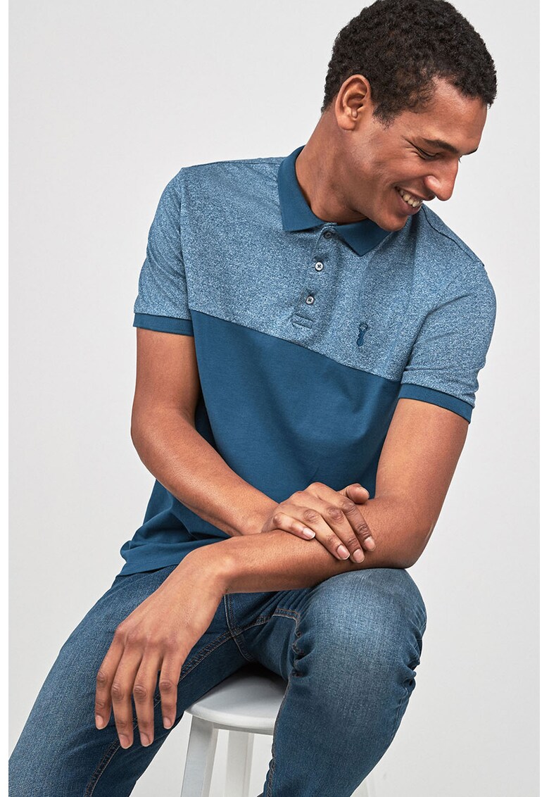 Tricou polo cu model colorblock