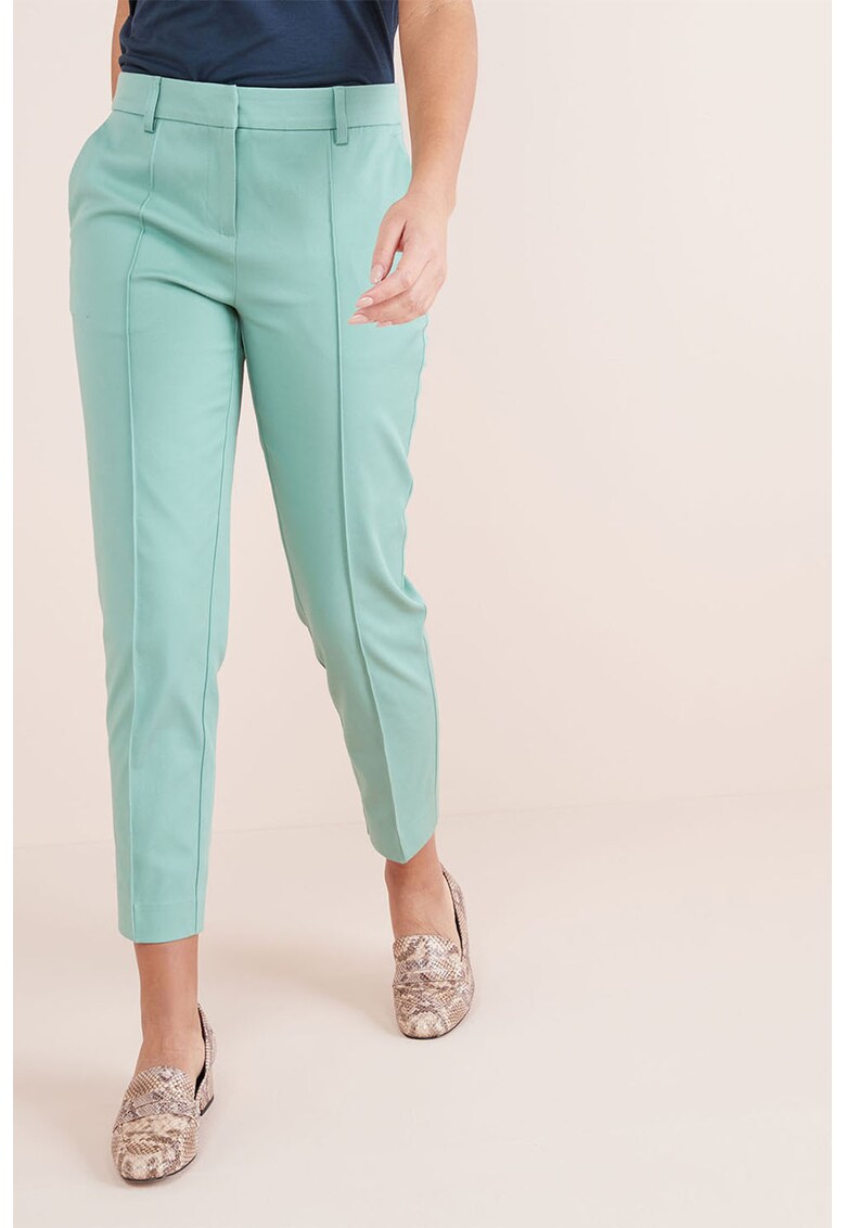 Pantaloni crop cu croiala conica