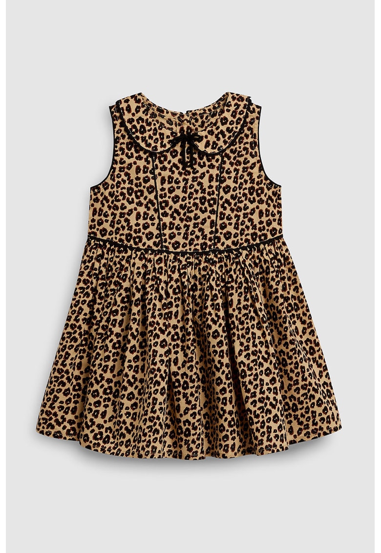 Rochie cu animal print si guler Peter Pan