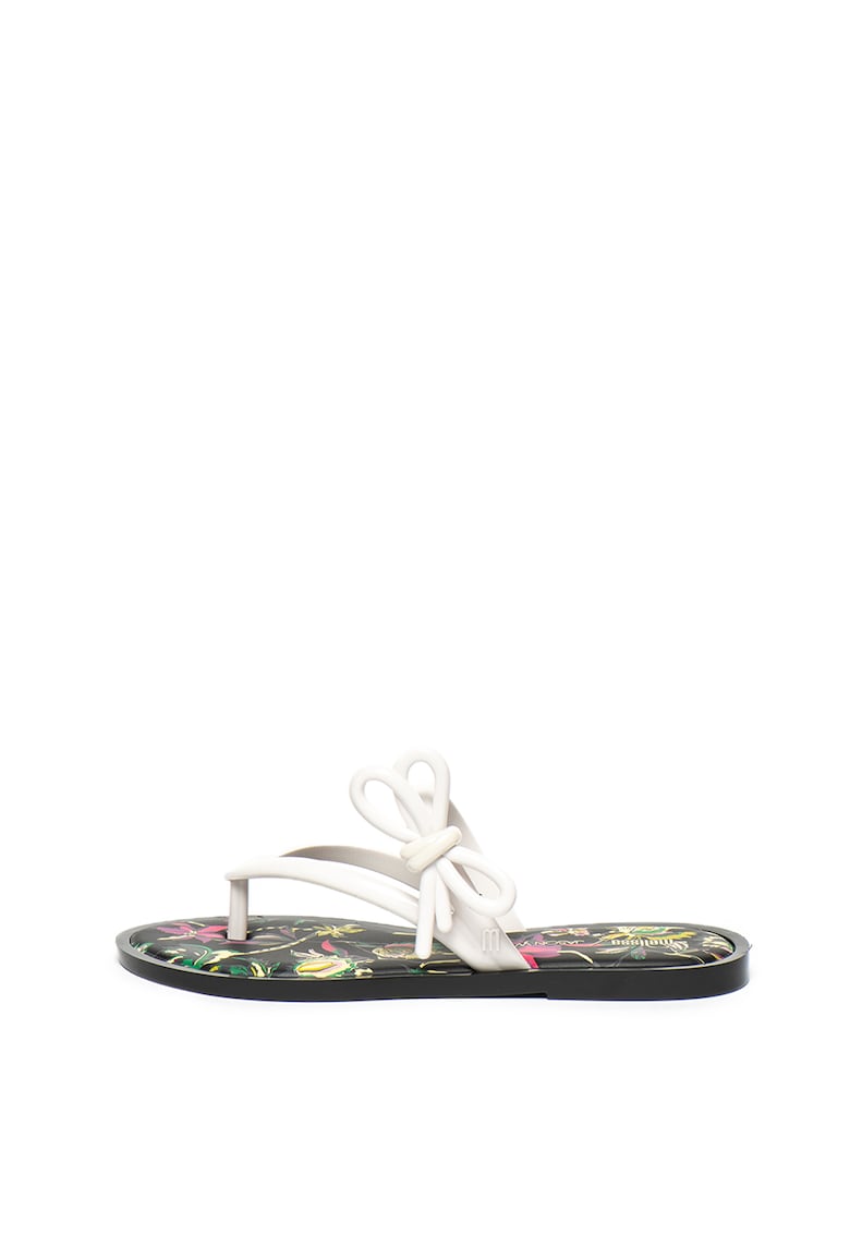 Papuci flip-flop din material cauciucat - cu funda