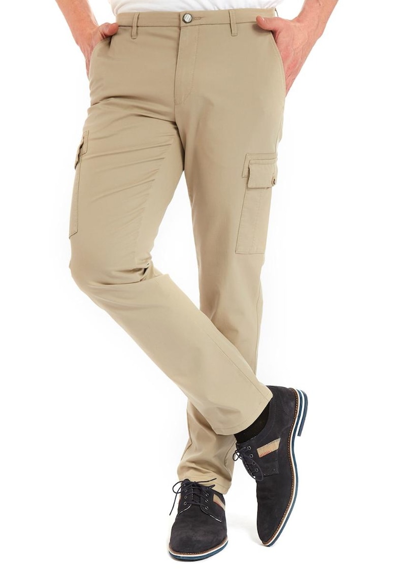 Pantaloni Barbati - Cargo 5501 - Bej - talie redusa