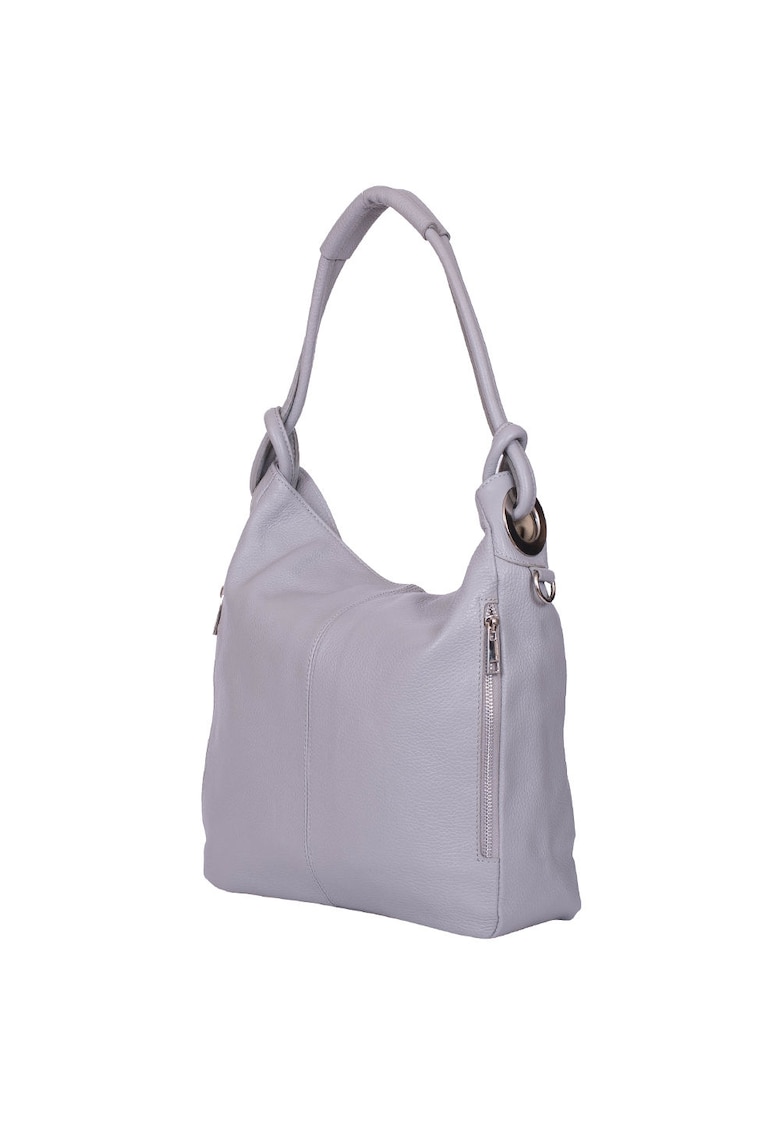 Geanta dama din piele naturala Mia gri - Gri