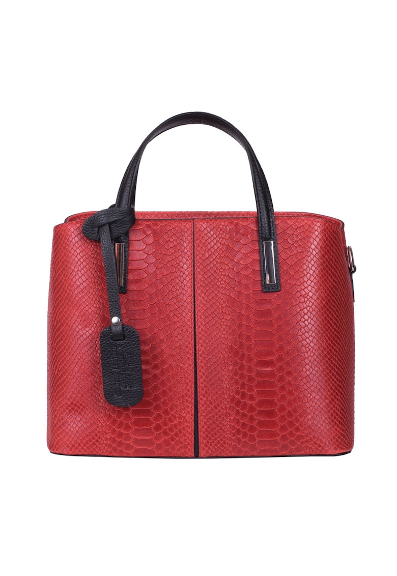 Geanta piele naturala Ella rosie