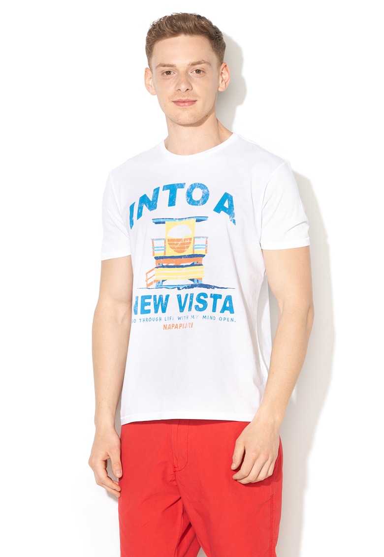 Tricou cu imprimeu text Sarja