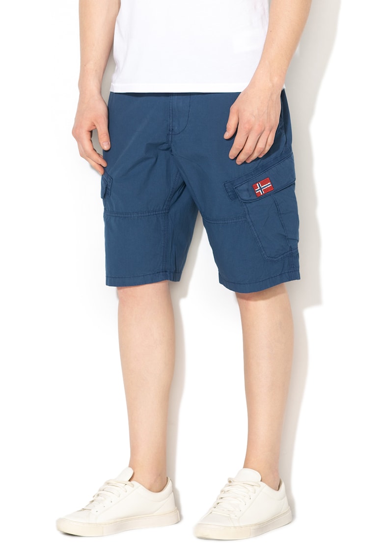 Bermude cargo cu aplicatie logo Nadi - Albastru inchis