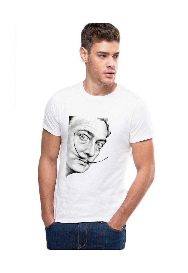 Tricou barbati alb - Dali - Portret