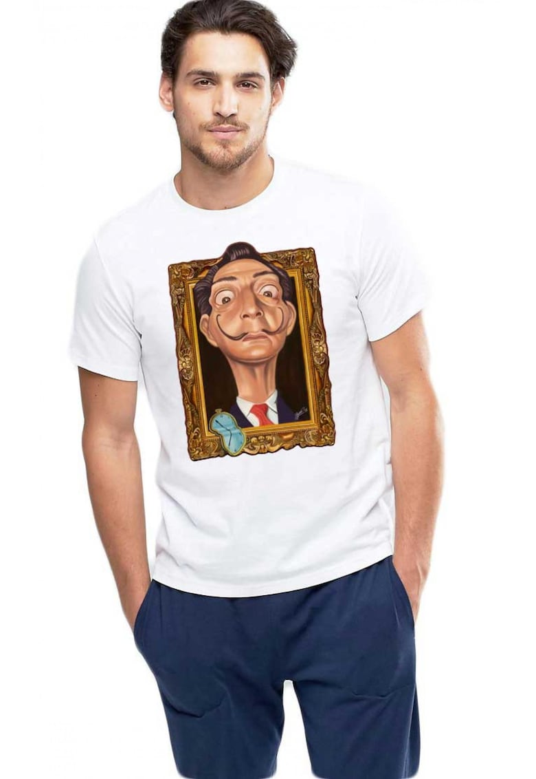Tricou barbati alb - Dali - Frame